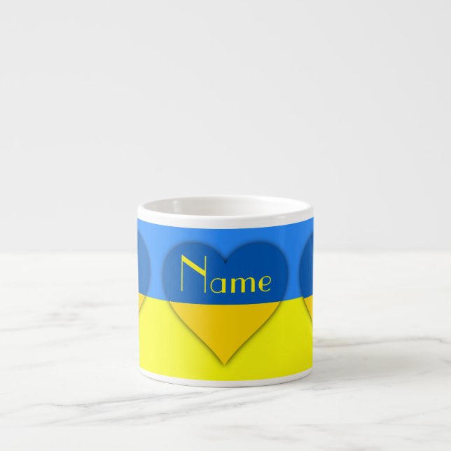 Tasse Expresso Ukraine Drapeau bleu jaune Thunder_Cove  (Devant)