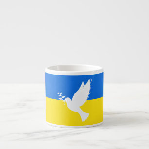 Tasse Expresso Ukraine Drapeau Coupe Espresso Dove de Paix - Libe