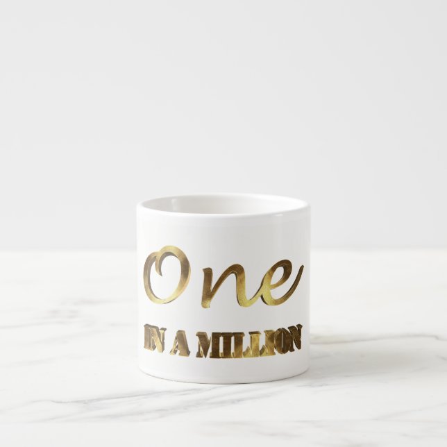 Tasse Expresso Un sur un million Elegant Gold Brown Typographie (Devant)
