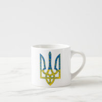 Un trident ukrainien texturé drapeau d'Ukraine cou