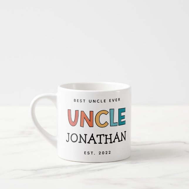 Tasse Expresso Uncle personnalisé Retro cadeau meilleur oncle jam (Gauche)