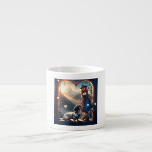 Tasse Expresso Une Jeune Fille Alipine Et Son Dachshund Amoureux