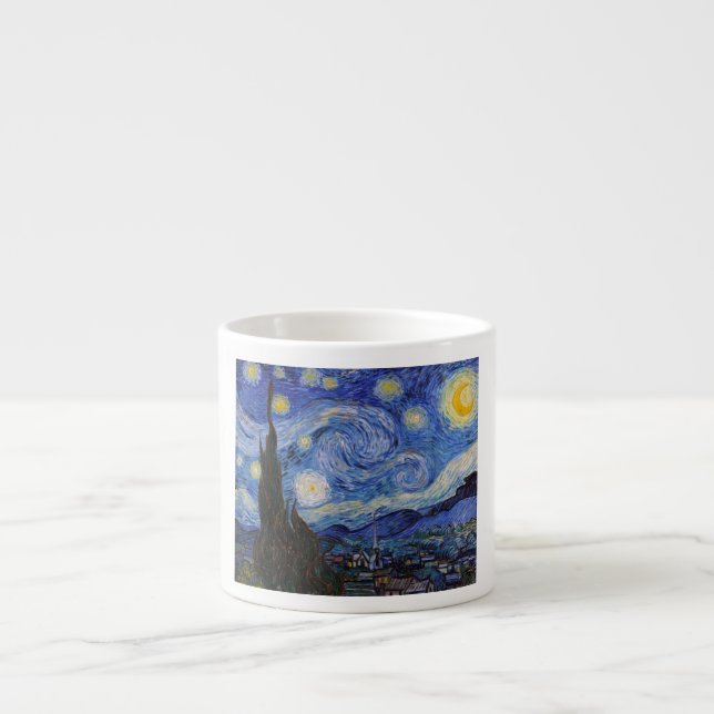Tasse Expresso Une nuit étoilée : Saint Remy par Vincent Van Gogh (Devant)