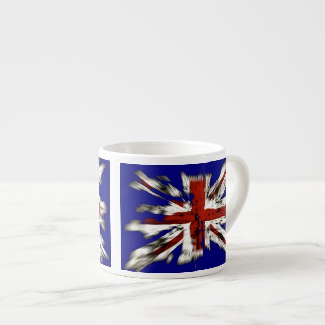 Tasse Expresso Union Jack britannique en détresse (Devant droit)