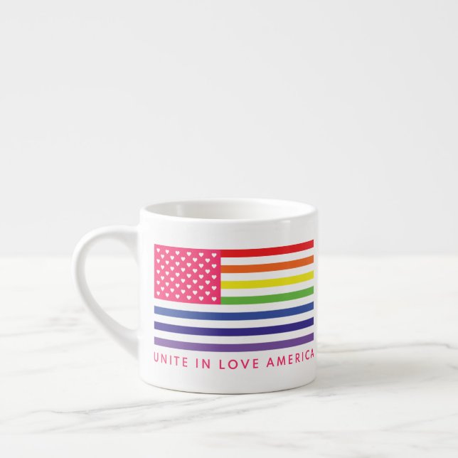Tasse Expresso Unite In Love America Drapeau Design (Gauche)
