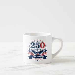 Tasse Expresso USA 250 ans de liberté - Design patriotique d'aigl