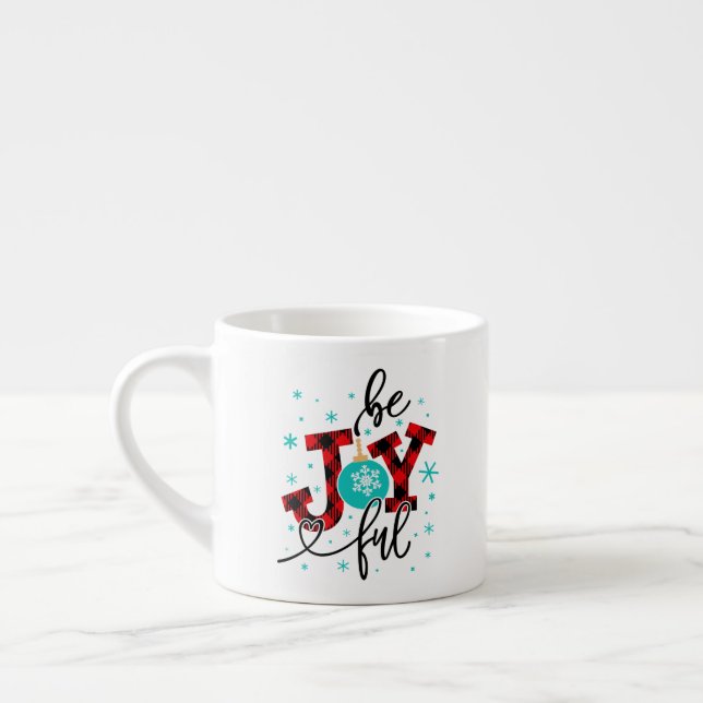 Tasse Expresso Vacances de Noël Soyez Joyeux Hiver Moderne (Gauche)