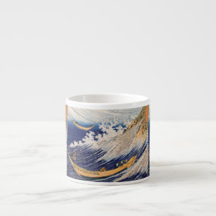 Tasse Expresso Vagues océaniques Hokusai Bateaux en mer