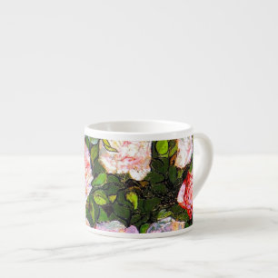 Tasse Expresso Van Gogh Vie morte avec des roses roses roses