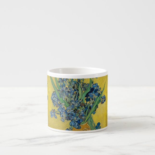 Tasse Expresso Vase Van Gogh avec Iris Classic Impressionnisme (Devant)