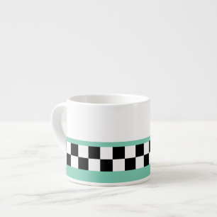 Tasse Expresso vérificateur rétro vert rayé