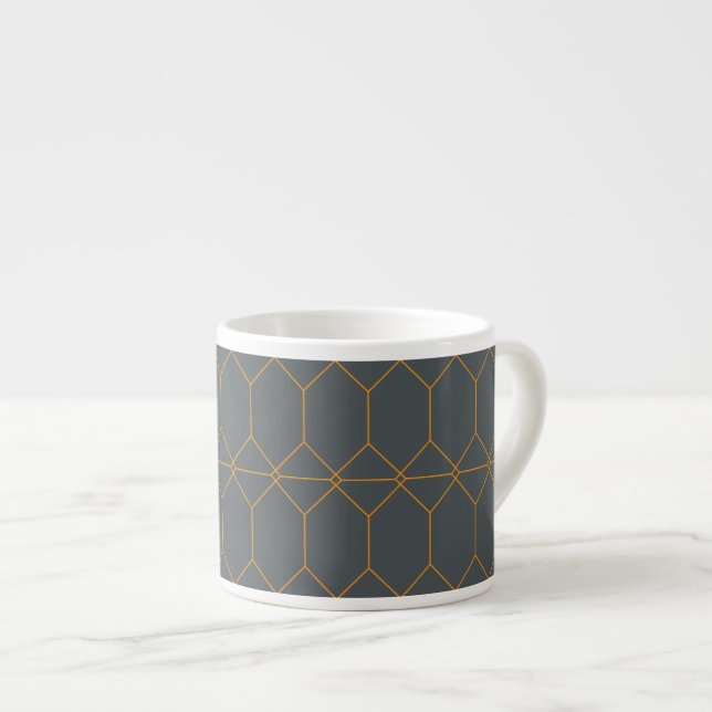 Tasse Expresso Vert, or, simple, rétro, élégante illustration (Devant droit)