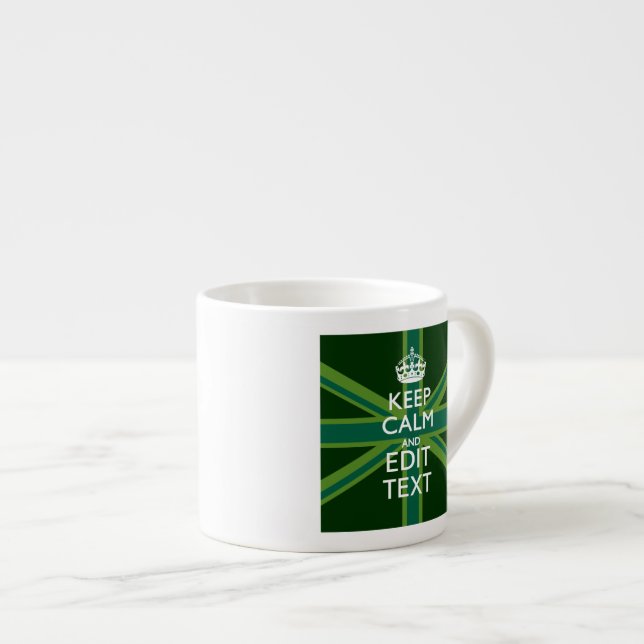 Tasse Expresso Vert Turquoise Gardez Le Calme Et Obtenez Votre Te (Devant droit)