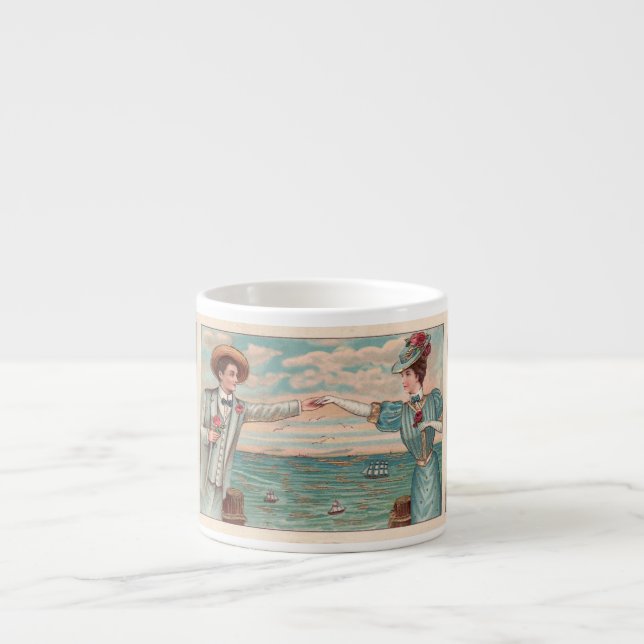 Tasse Expresso Victorian Beach Love Dressy Ocean Mariage Couple (Devant)
