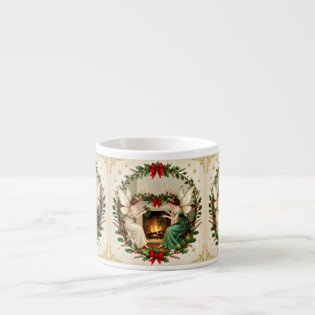 Tasse Expresso Victorian Fairies Christmas Spirirt (Devant)
