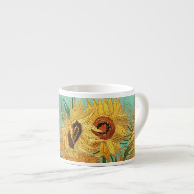 Tasse Expresso Vincent Van Gogh Douze Tournesols Dans Un Vase (Devant droit)