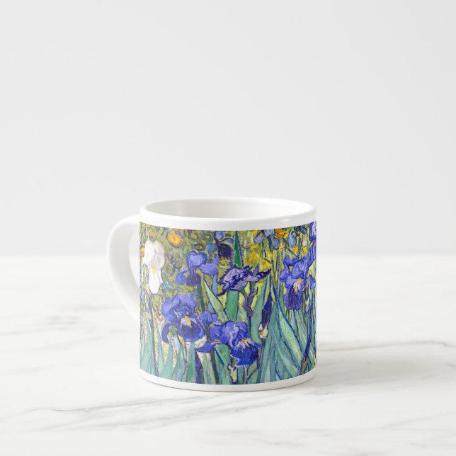 Tasse Expresso Vincent Van Gogh Irises Floral Vintage Fine Art (Devant gauche)