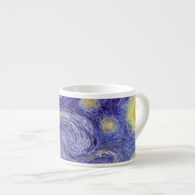 Tasse Expresso Vincent Van Gogh Starry Nuit Vintage Art (Devant droit)