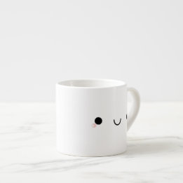 Tasse Expresso Visage japonais de sourire mignon d'émoticône de