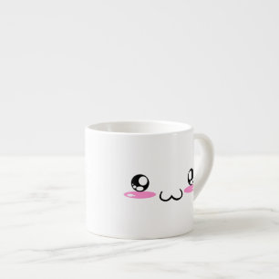 Tasse Expresso Visage japonais de sourire mignon d'émoticône de
