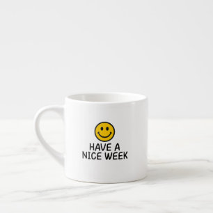 Tasse Expresso Visage Souriant Jaune Mots Gentils