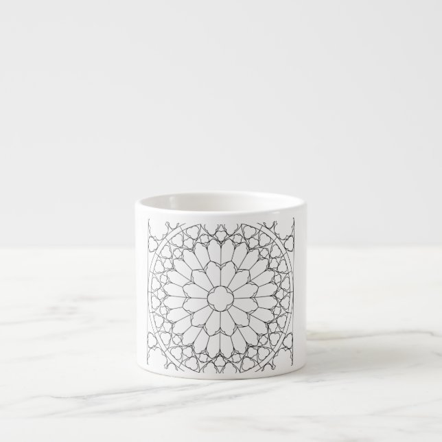 Tasse Expresso Vitraux de roses (Devant)