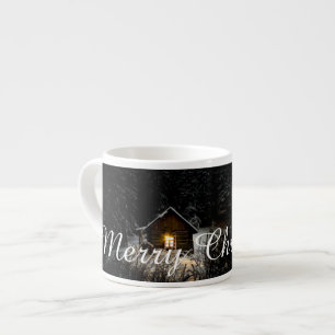 Tasse Expresso Vœux de Noël avec Maison de Sorcière