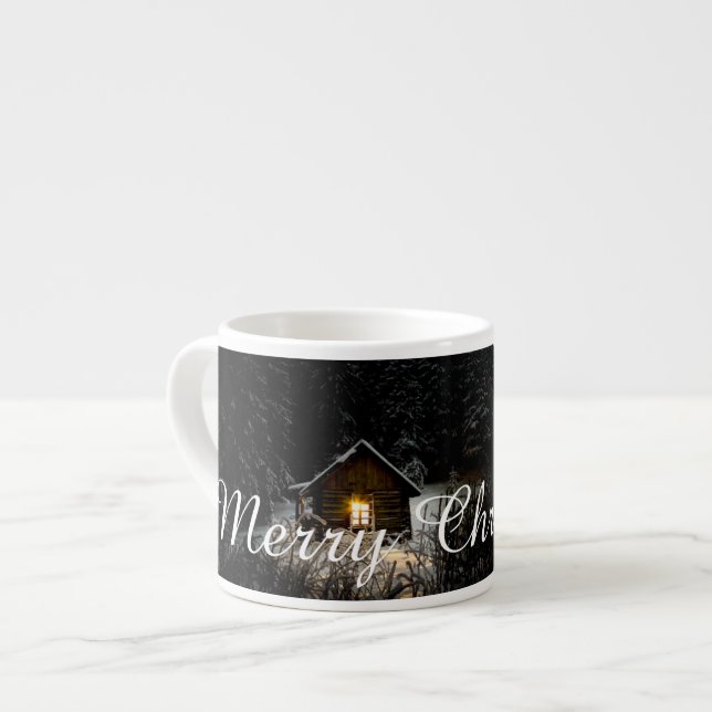 Tasse Expresso Vœux de Noël avec Maison de Sorcière (Devant gauche)