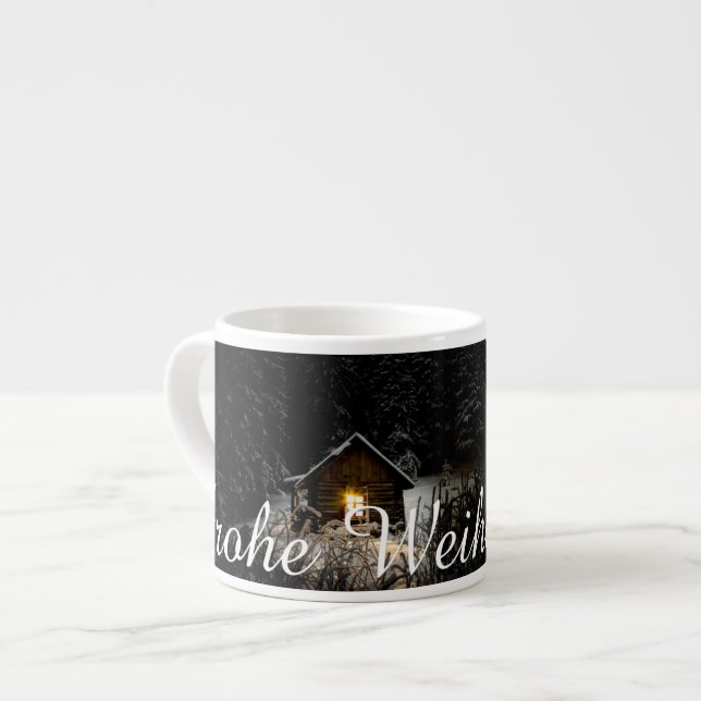 Tasse Expresso Vœux de Noël avec maison de sorcière (Devant gauche)
