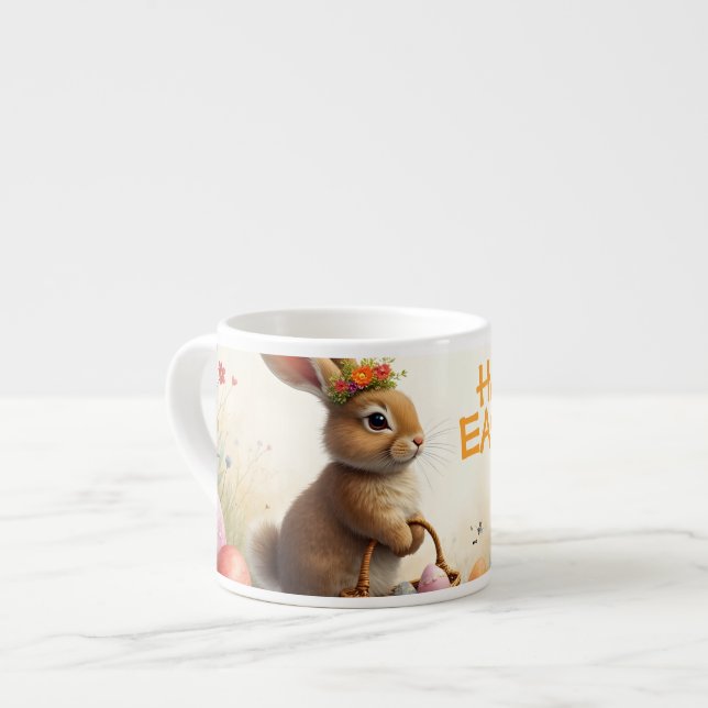 Tasse Expresso Vœux de printemps du lapin de Pâques (Devant gauche)