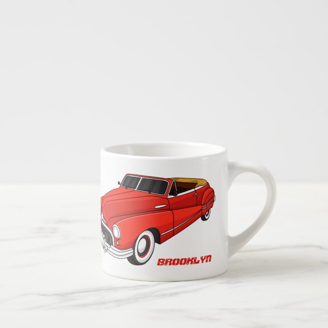 Tasse Expresso Voiture classique rouge de 1948 (Droite)