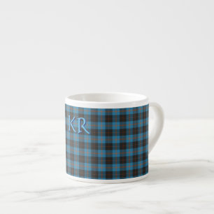Tasse Expresso Vos initiales sur Angus District tartan antique