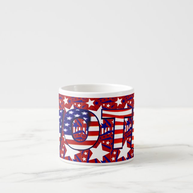 Tasse Expresso Votez avec Stars and Stripes - (Devant)