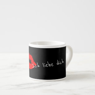 Tasse Expresso Vous aimez en allemand Liebe Red Lips Kiss Coffee 