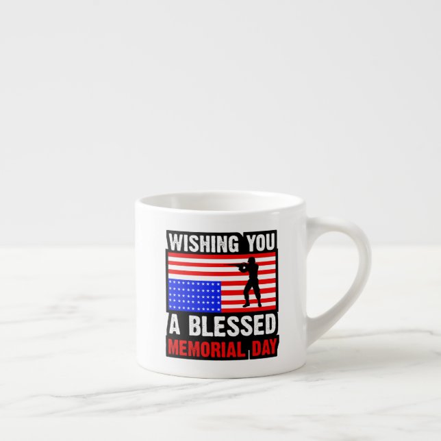 Tasse Expresso Vous souhaitant un Memorial Day béni (Droite)