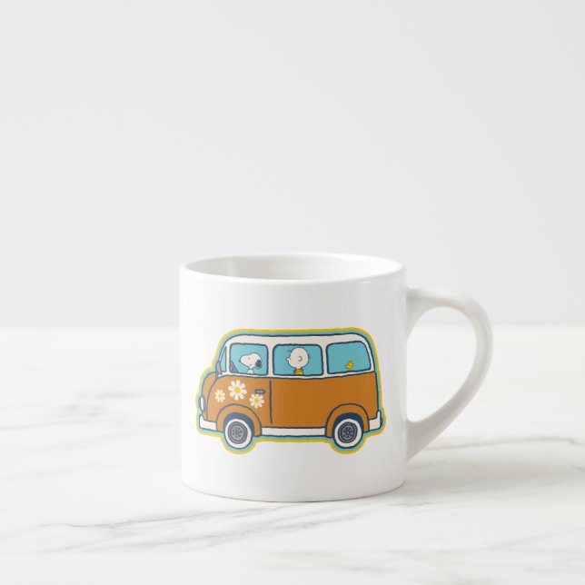 Tasse Expresso Voyage sur route | Peanuts Road Trip Van (Droite)