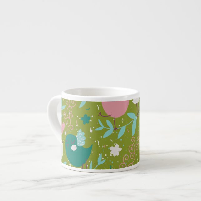 Tasse Expresso Whimsy Tweety Birds on Vines (Devant gauche)