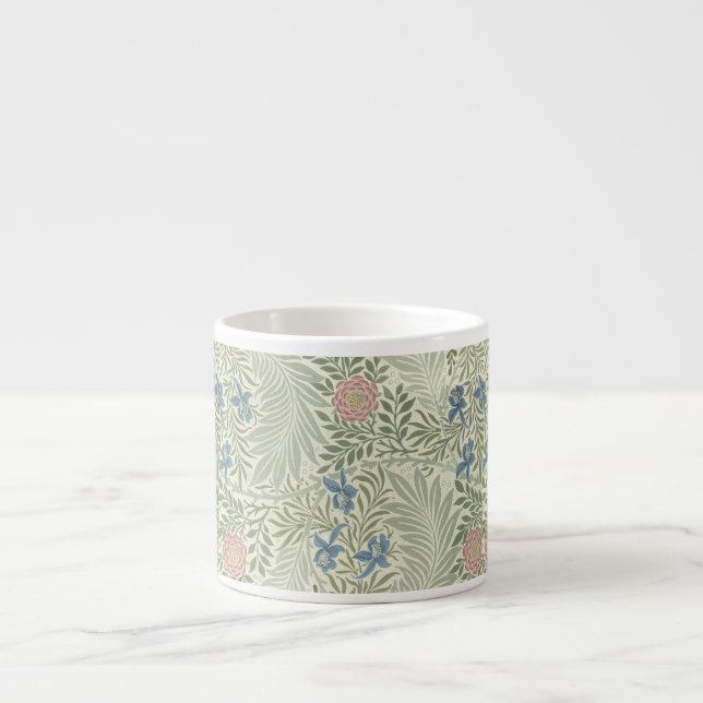 Tasse Expresso William Morris Larkspur Fond d'écran floral (Devant)