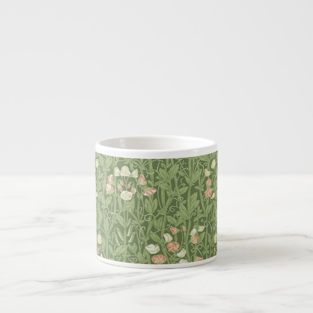Tasse Expresso William Morris Sweet Pea Floral Design (Devant)
