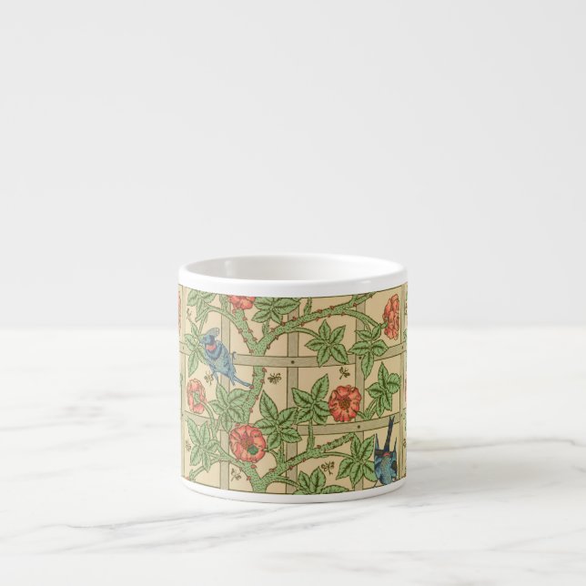Tasse Expresso William Morris Trellis Design classique de papier  (Devant)