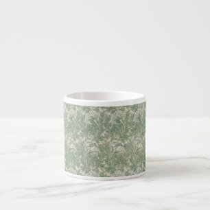 Tasse Expresso William Morris tulip fond textile vert