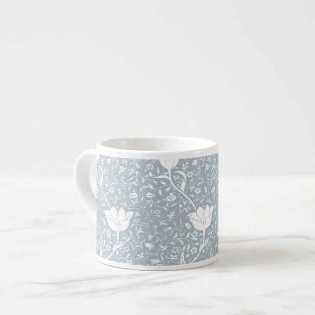 Tasse Expresso William Morris Tulips en Motif blanc (Devant gauche)