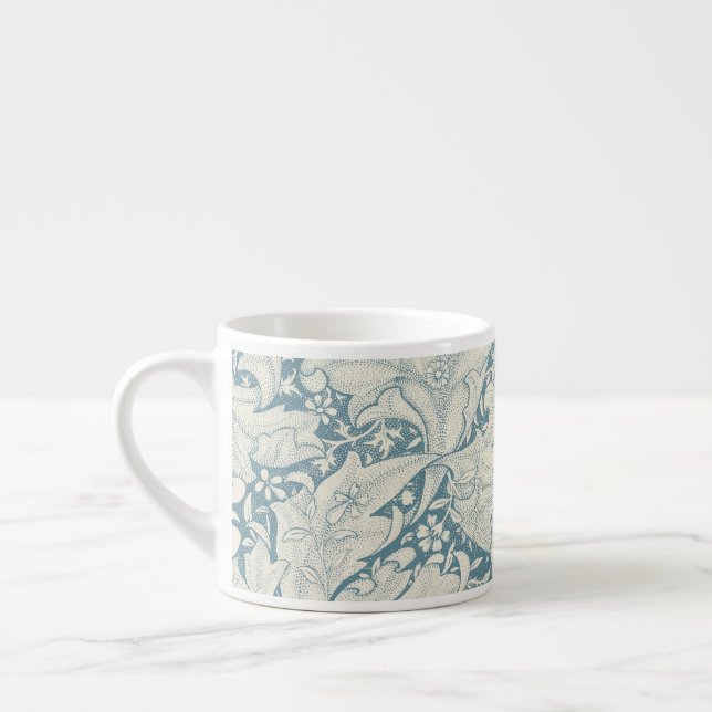 Tasse Expresso William Morris Wallflower bleu damas floral (Gauche)