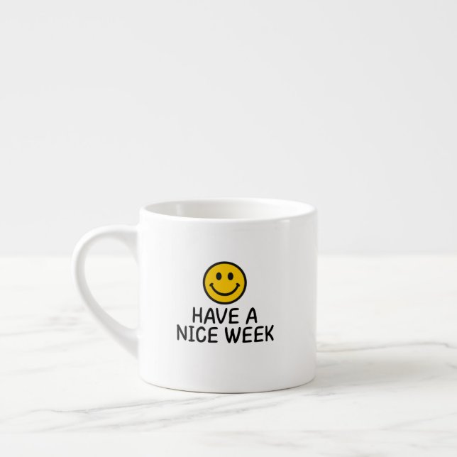Tasse Expresso Yellow Smiling Face Kind Words (Gauche)