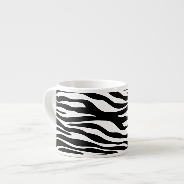 Tasse Expresso Zebra Print, Zebra Stripes, Noir Et Blanc (Devant gauche)