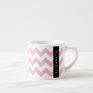 Tasse Expresso Zigzag Rose, Chevron Rose, Motif Vague, Votre Nom