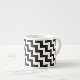 Tasse Expresso Zigzags Esperesso Mug, Chevrons noirs et blancs