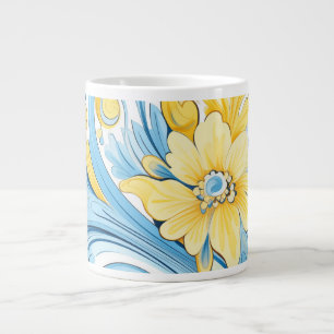 Tasse Extra-Large motif d'art floral