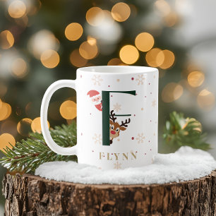 Tasse F Monogramme de Noël Personnalisée