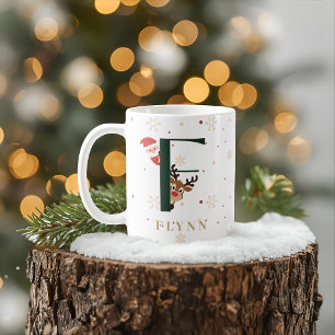 Tasse F Monogramme de Noël Personnalisée